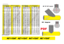 Lateral pipe tee branch  40″×104″  42″×104″  44″×104″  46″×104″  PDF chart