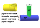 pipe tee branch formula unequal pipe | tee type pipe support