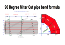 Miter Cut pipe bend formula with radius dimension 90 degree | 8 and 16 center line