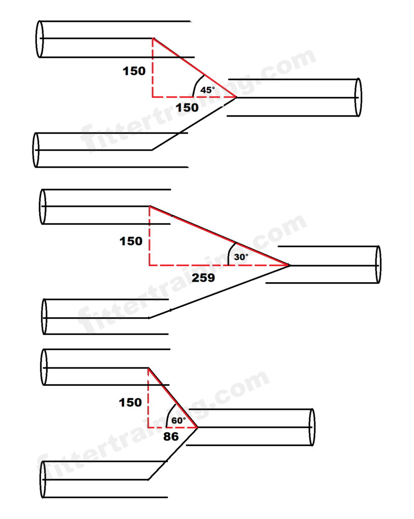 Piping Y branch marking with layout | One cut Miter pipe bend any degree layout