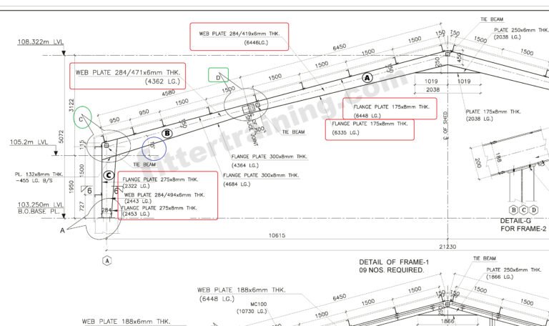 Web Structural Part structural beam degree web plate layout marking / structural rafter and ...