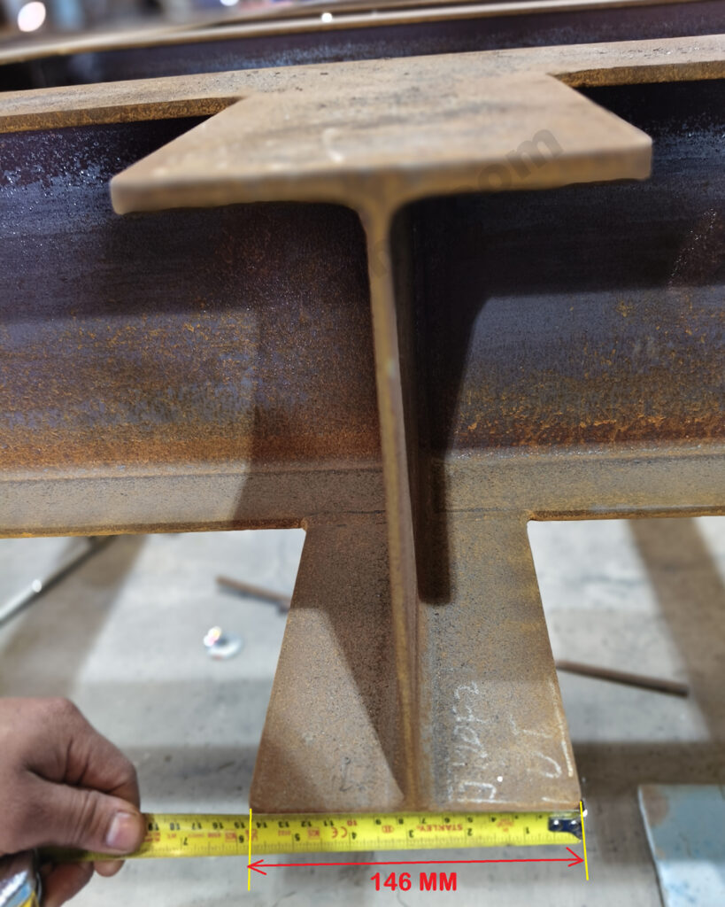 Structural steel UB Beam flange dimensions 